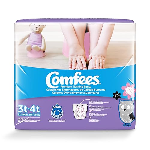 Comfees Pantalones de entrenamiento para niña, 3T-4T, 23 unidades (paquete de 6)