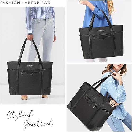 Miniatura 2 de ChaseChic - Bolsa para laptop para mujer, impermeable, clásica, para profesores, de 15.6 pulgadas, con correa de equipaje