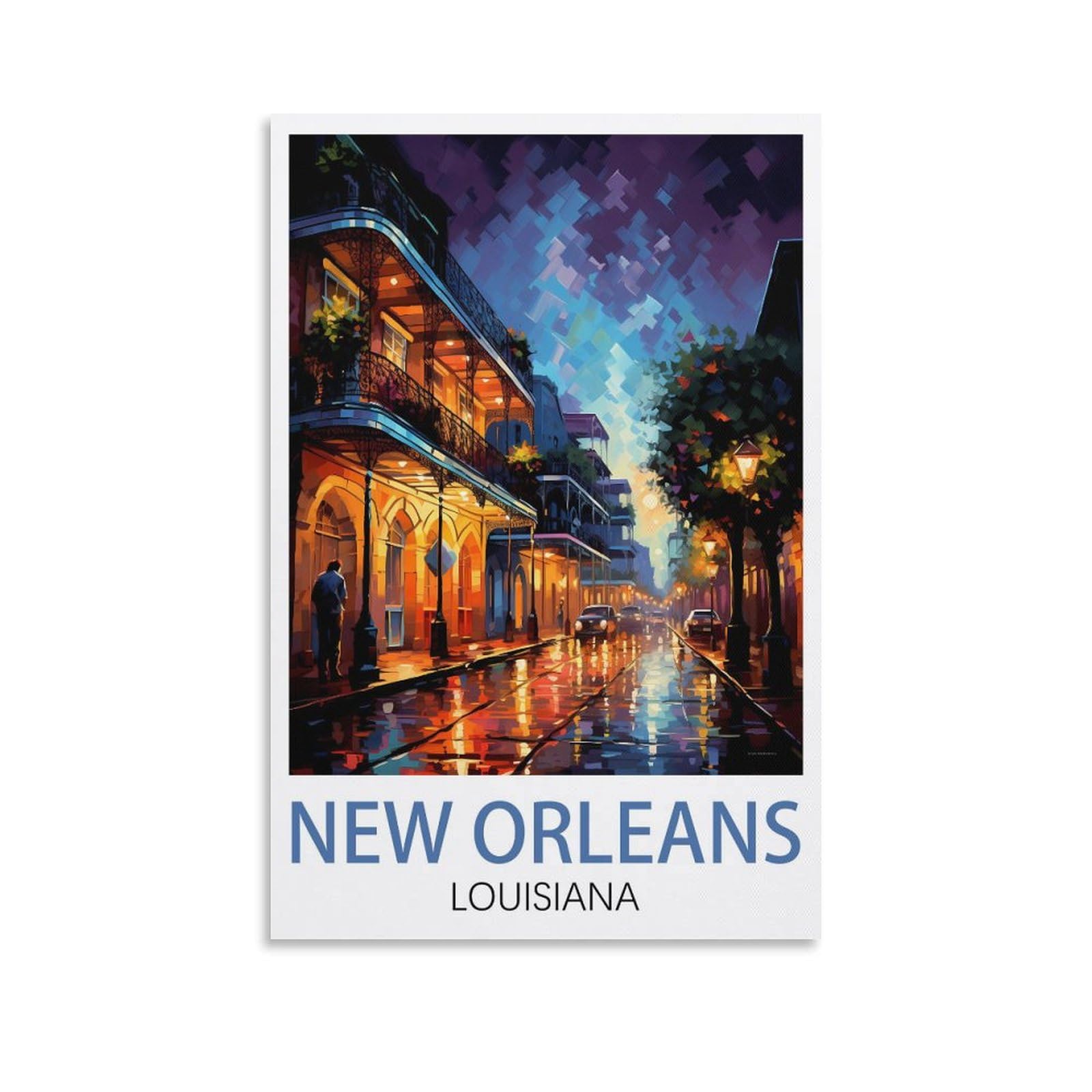 LCYUAOPP New Orleans Louisiana Vintage Travel Posters 12x18inch(30x45cm) Canvas Art Poster And Wall Art Picture Print Modern Family Bedroom Decor Posters