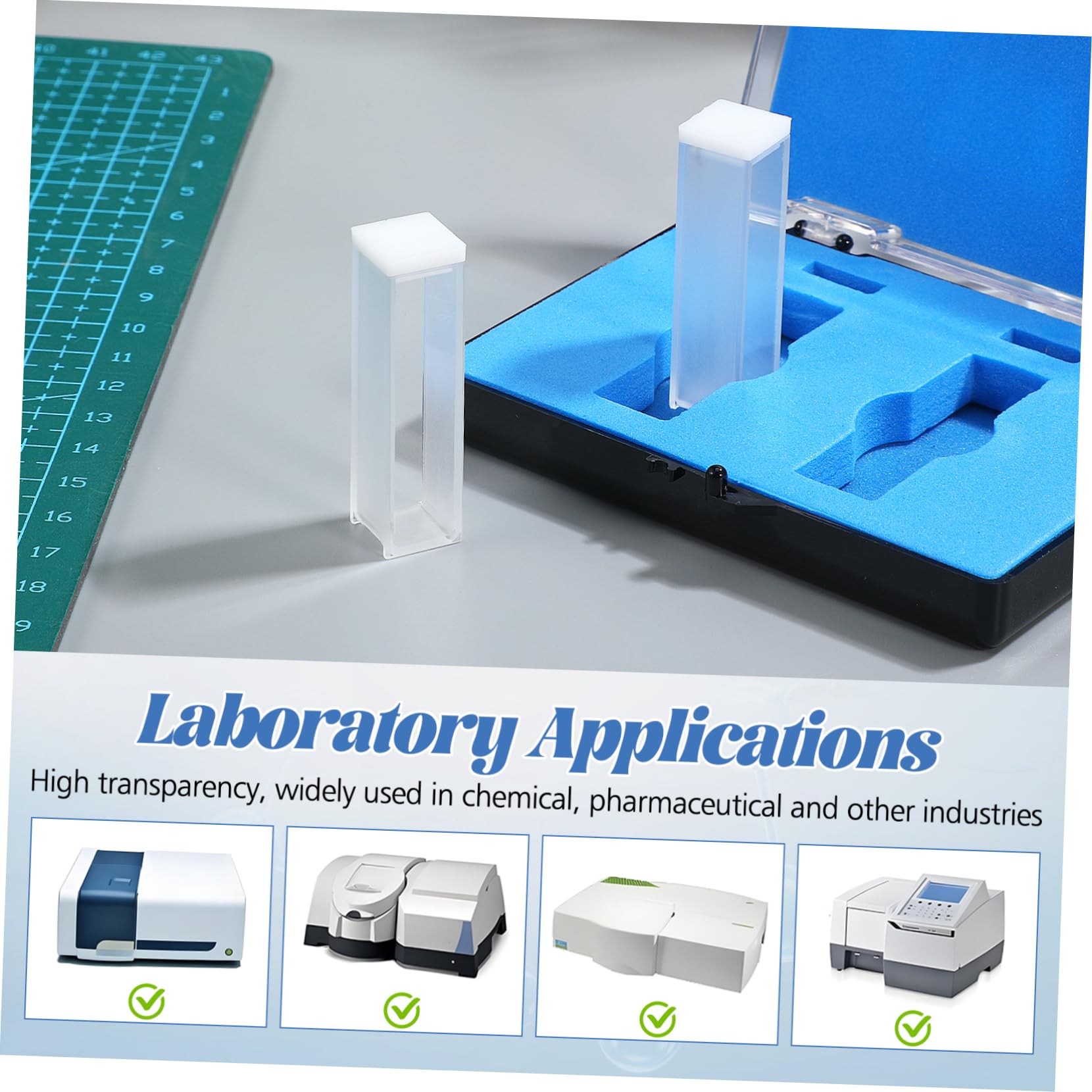 Cabilock 2 Sätze Quarz Küvetten Weglänge Für Präzise Analysen Mikro Küvetten Für Spektrophotometrie Für Laboranwendungen Hohe Und Kompatibilität 2 Stück * 2