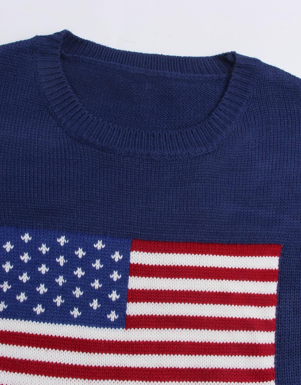 Women's American Flag Pullover Sweaters Long Sleeve Crew Neck Summer Ligthweight Sweater Apricot Medium - Image 7