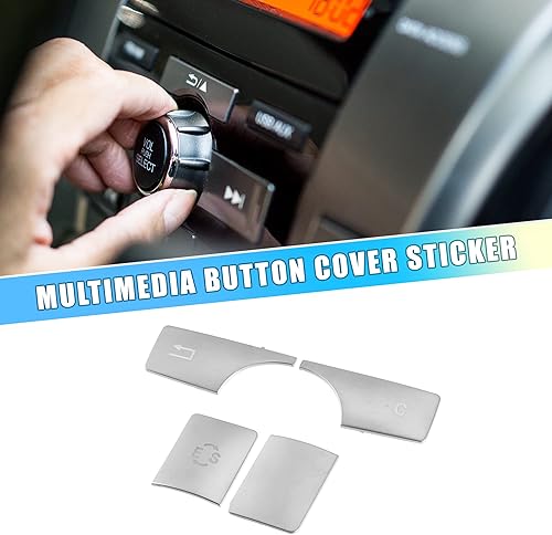 Miniatura 2 de Consola central multimedia Radio ES botón cubierta etiqueta CD Control botón cubierta para Mercedes-Benz Clase E ABS tono plateado