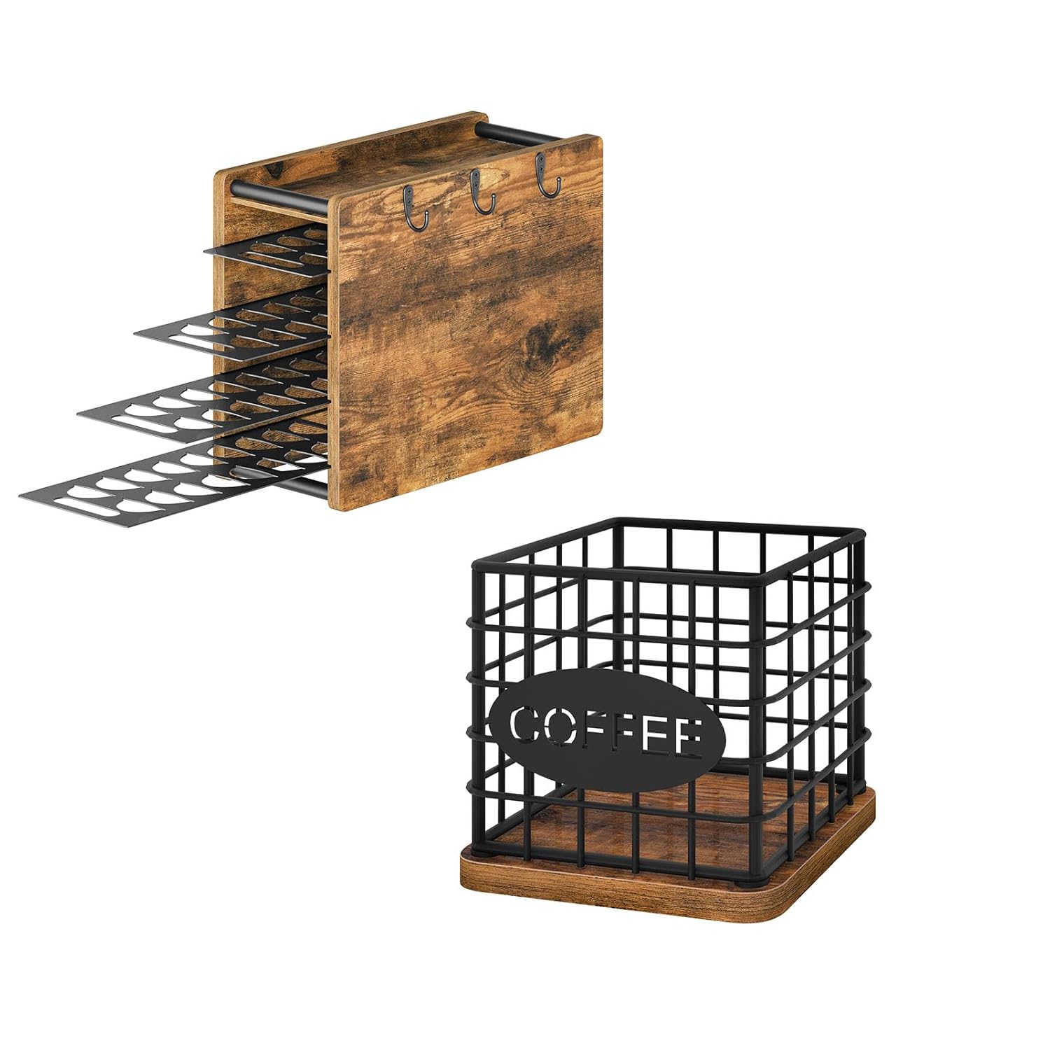 Coffee Pod Drawer Holder, 72 Pods Large Capacity, 4 Tier Holder for Vertuo, Coffee Pod Holder for K Cup, Large Capacity Coffee Pod Organizer, KH06BR-KH10BR