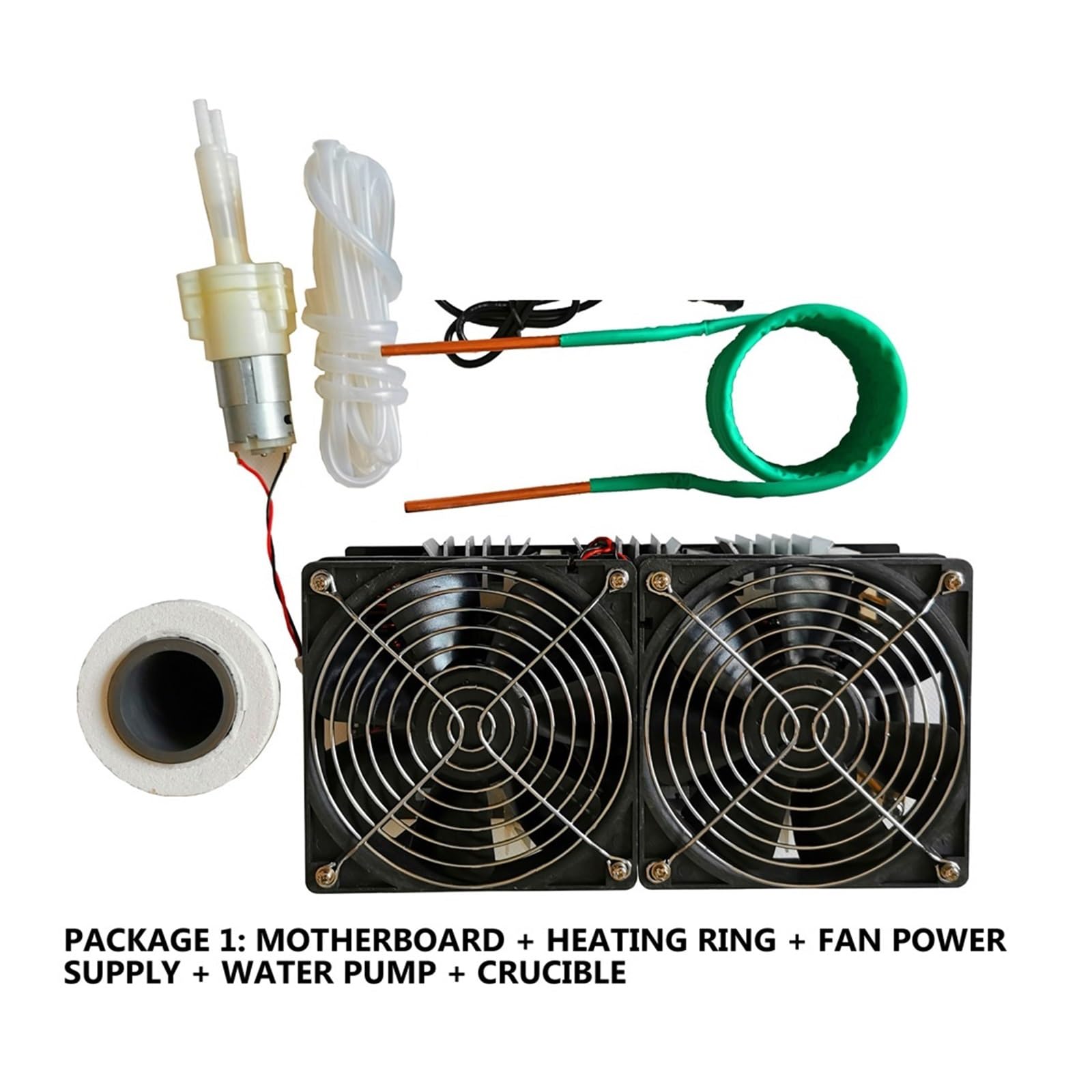 Nagrzewnica indukcyjna, 2500W 12V-48V ZVS nagrzewnica indukcyjna ogrzewanie, moduł płytki PCB sterownik Flyback ogrzewanie indukcyjne wysokiej częstotliwości(Green)