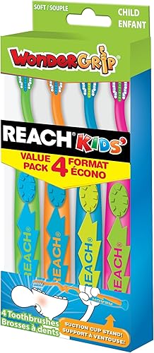 REACH Cepillo de dientes KIDS WonderGrip, 4 unidades