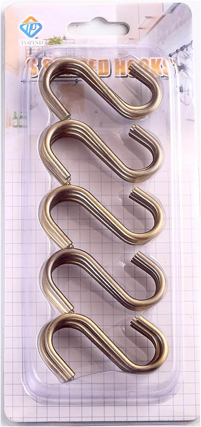 TOPIND 20 Pack 2.4in S Hooks, Heavy Duty Steel S Hanging Hooks for Kitchen, Workshop, Bathroom, Garden, Pan Pot Rack, Closet, Hanging Plants, Cups, Jeans