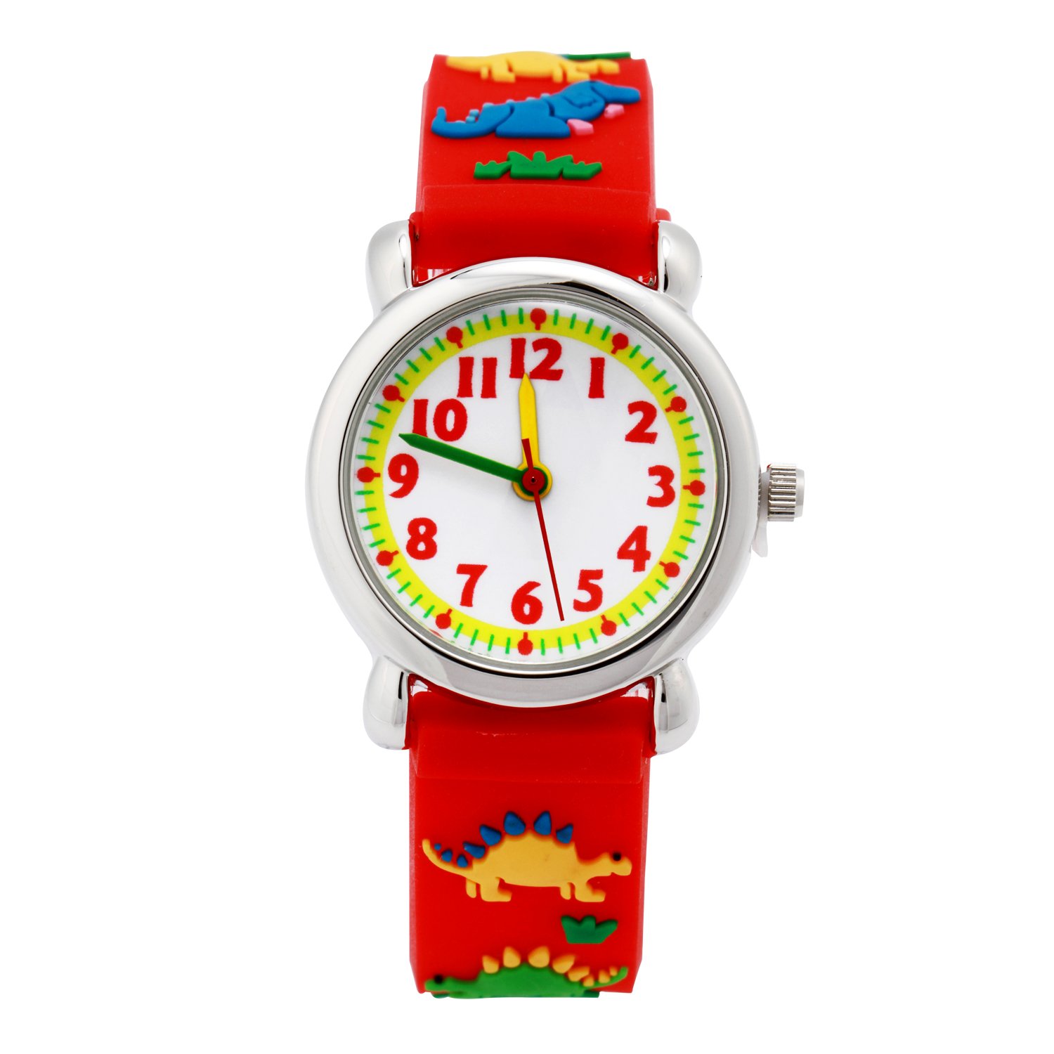 Jewtme Cute Toddler Children Kids Watches Ages 3-8 Analog Time Teacher 3D Silicone Band Cartoon Watch for Little Girls Boys
