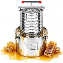 10l/3.17 Gal Manual Honey Press Extractor, Stainless Steel Honey and Beeswax Press, with 2 Filter Mesh + Drip Tray + Outer Cover + Honey Storage Bucket, for Beekeeping Home Use