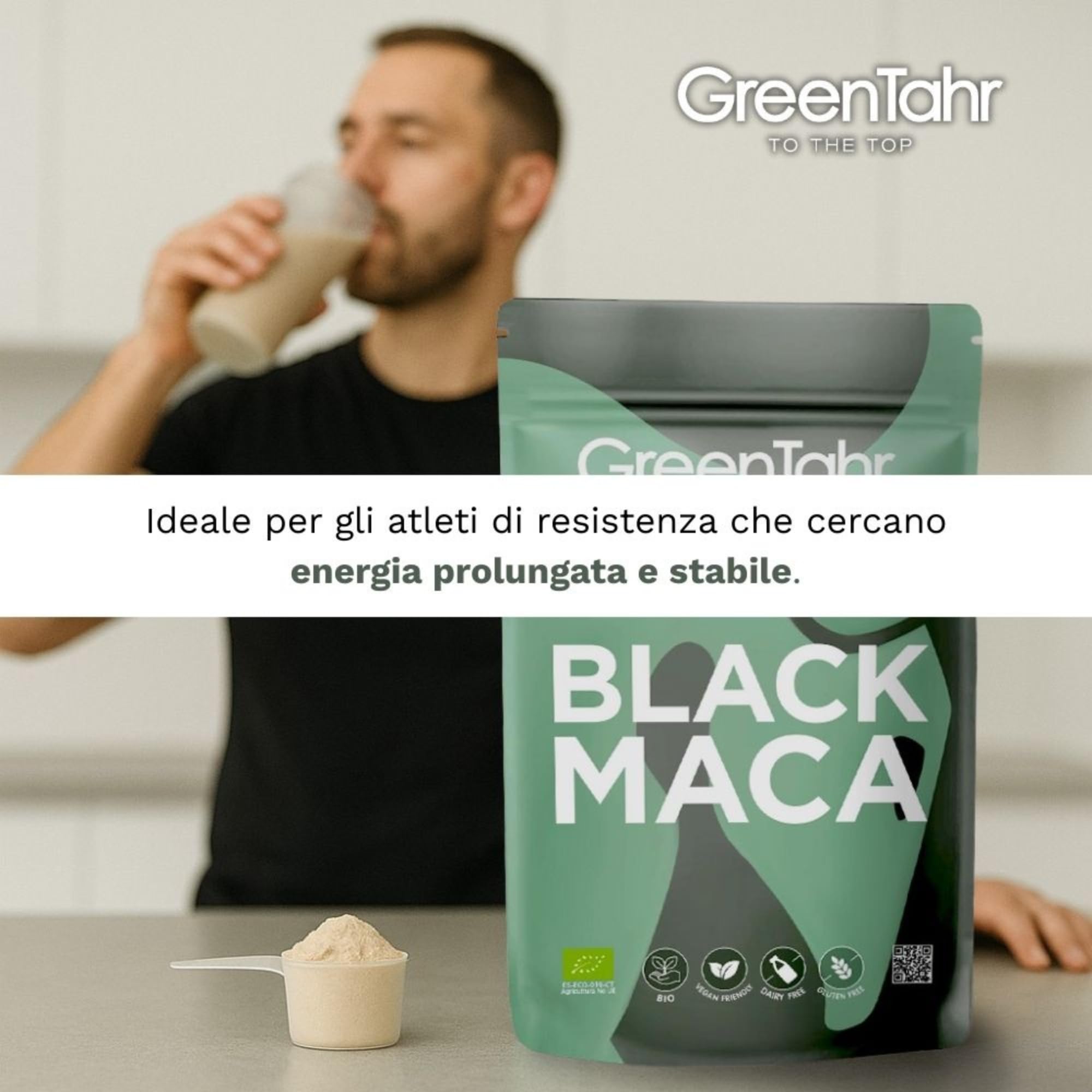 Green Tahr Maca Nera Peruviana in Polvere Bio 750g. 100% Pura estratta dalla Radice. Integratore Energizzante. Black Maca Root Powder Andina, Vegana e Senza Glutine