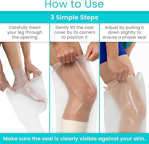 Miniatura 5 de Vive Fundas de fundición impermeables para piernas de ducha, protector de bolsa para adultos, botas de ducha para piernas, pies, tobillos, después