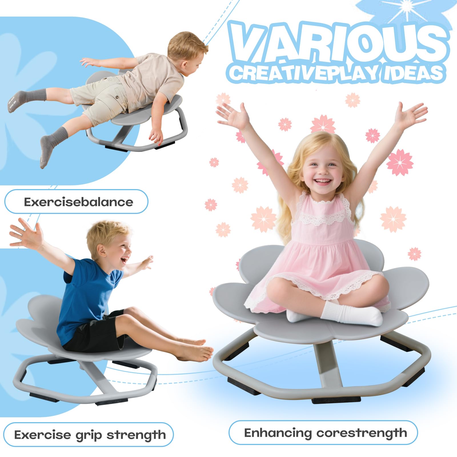 Carrusel Autismo Silla giratoria para niños,Silla Giratoria Sensorial de 360°,Juguete para Autismo,TDAH Herramienta de Entrenamiento, Coordinación física y Equilibrio,Silla de Equilibrio