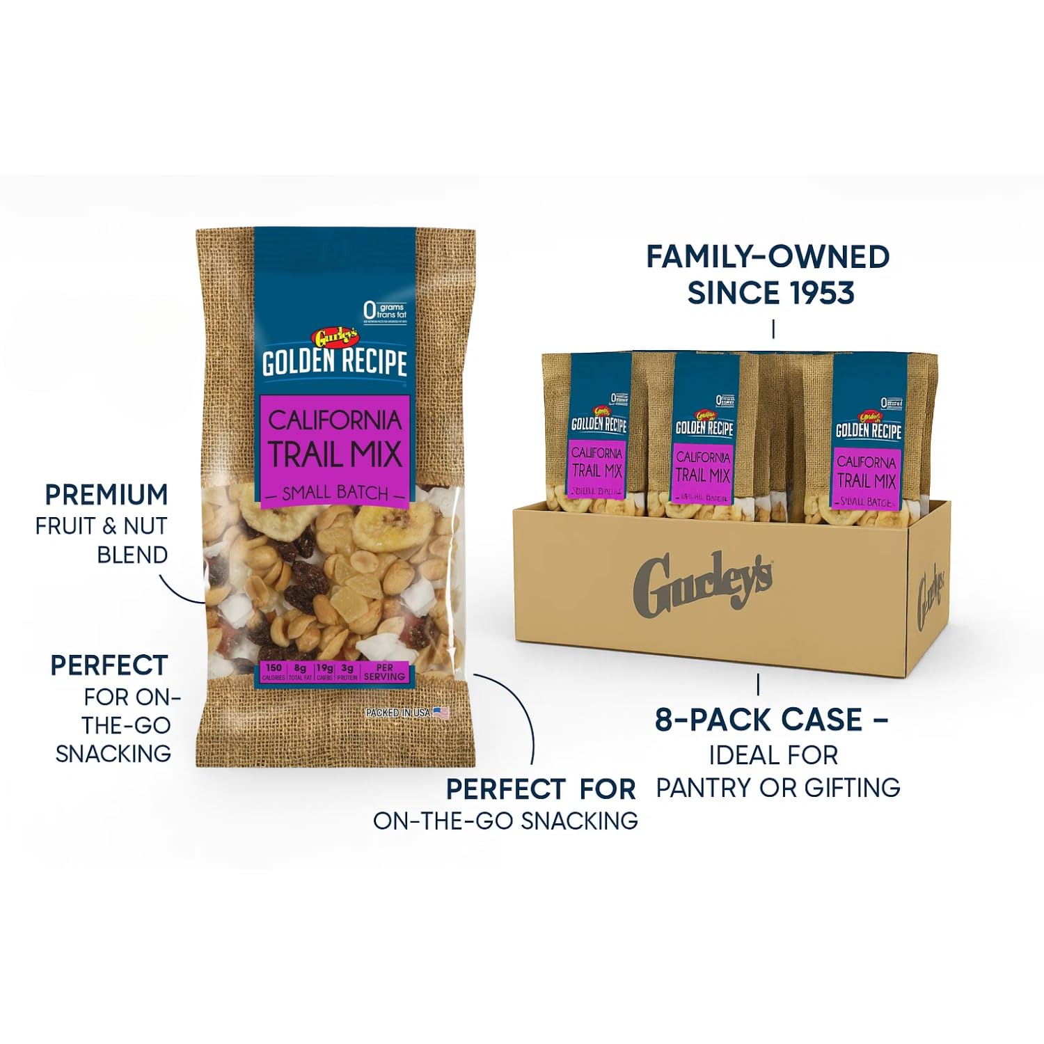 Gurley's Golden Recipe California Trail Mix, Premium Blend, 6 oz (Pack of 8)