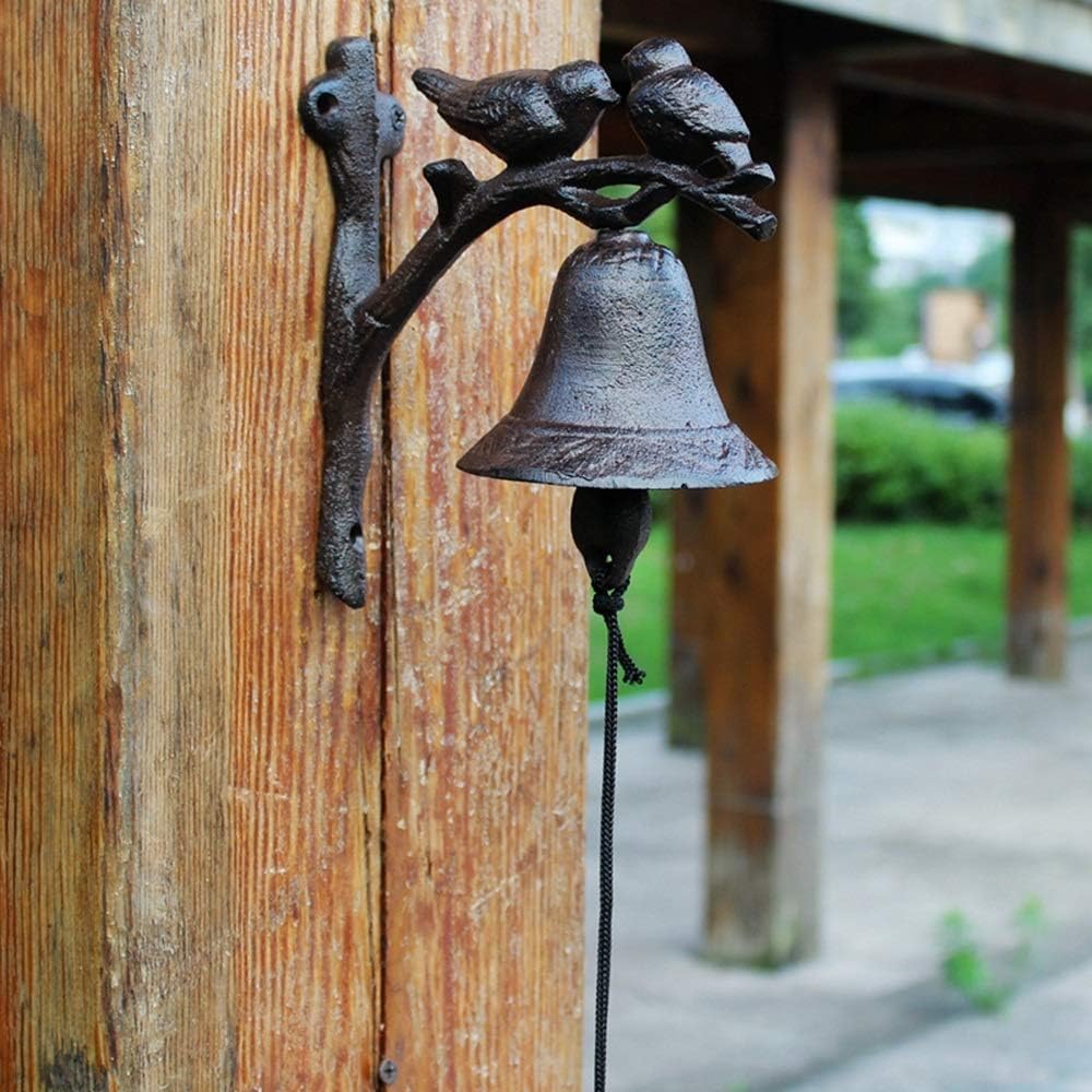 Retro Iron Cast DoorBell - Birds Door Chime - Wall Mounted Front Door Bell for Farmhouse Garden and Front Yard