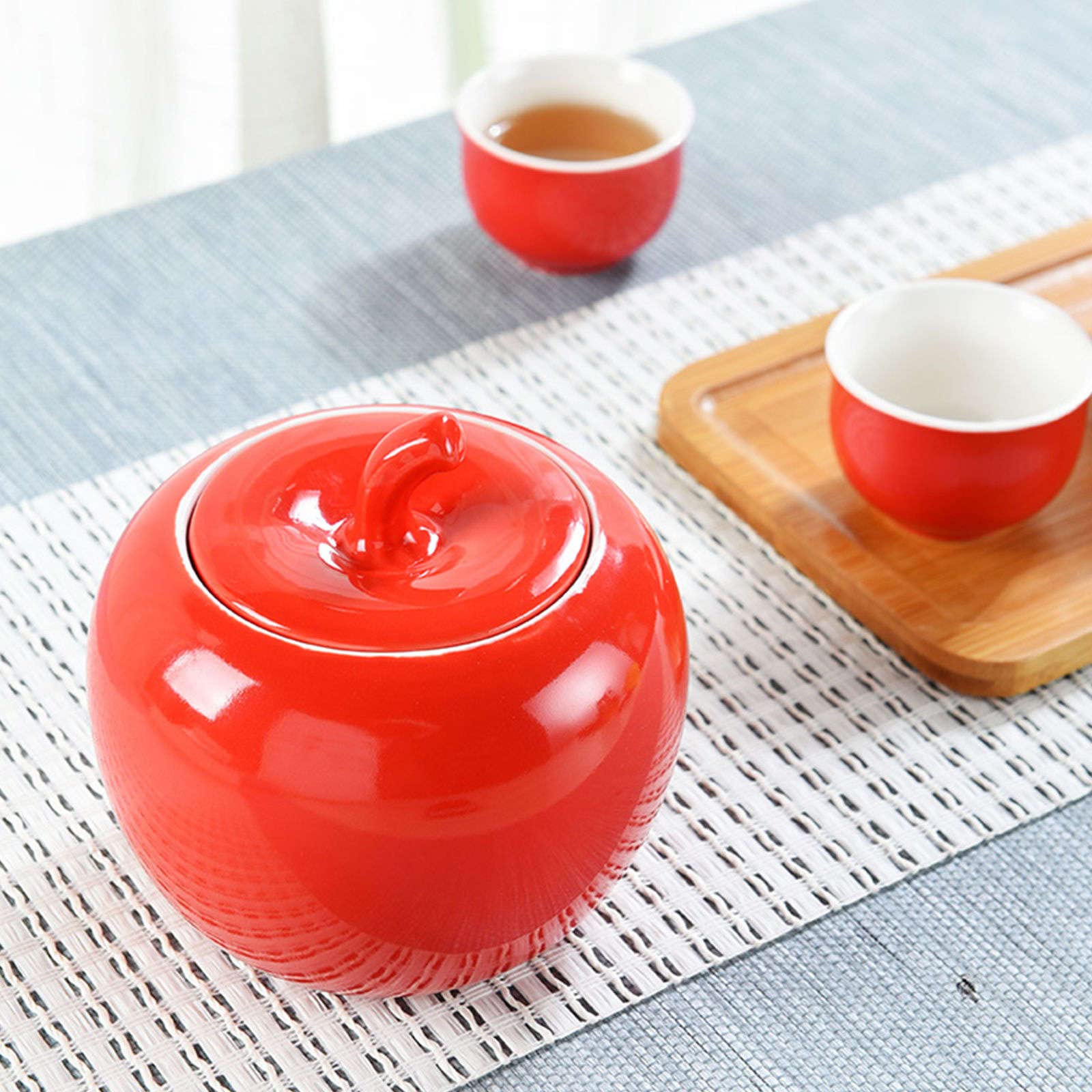 Sucrier de Couleur Unie avec Couvercle 480 ML en Forme de Pomme Pot de Stockage de Sucre Pot à Sucre Récipient à Sucre Pot à épices pour café Bar Restaurant,Vert-480ml