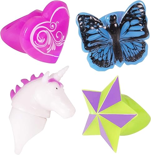 Miniatura 7 de Anillos místicos de unicornio que brillan en la oscuridad, caja del tesoro, juguetes para premios de aula, anillos con baches, recuerdos de fiesta