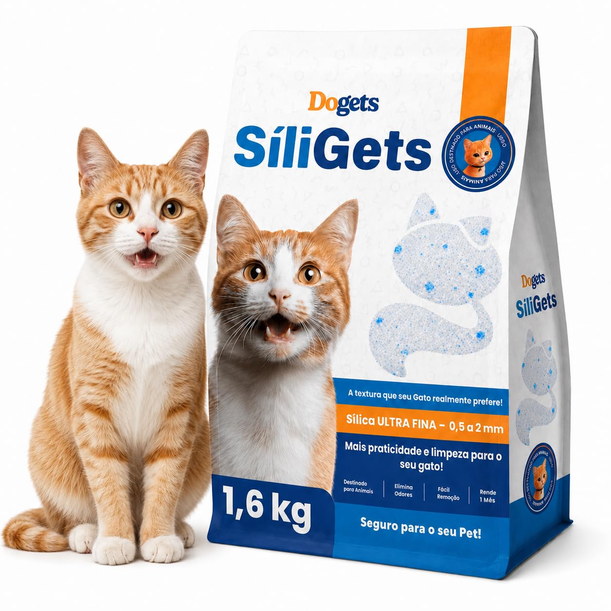 Areia para Gato Higiênica Silica para Gatos Anti Odor Extra Fina Alta Absorção Areia