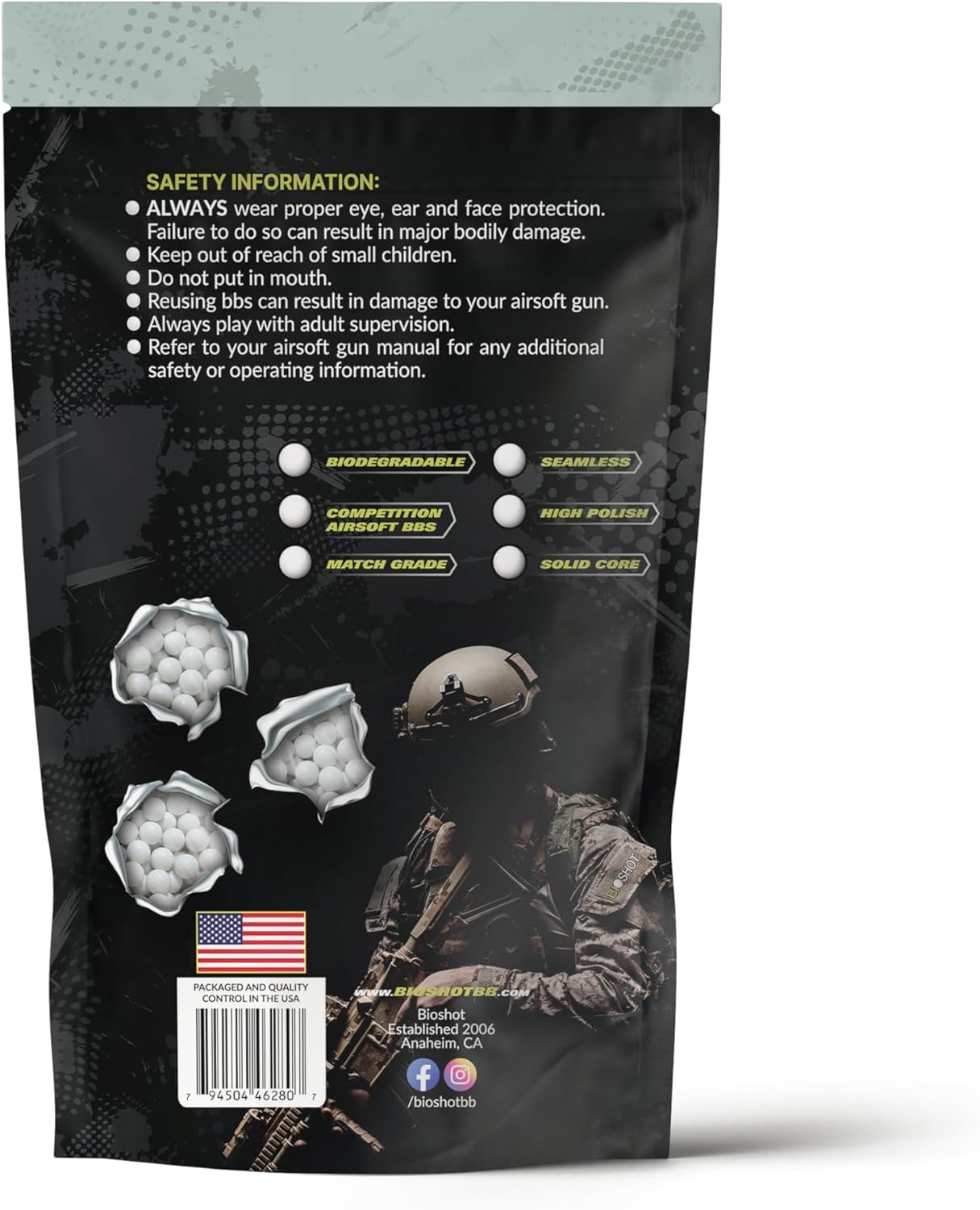 Biodegradable Airsoft BBS - .36g Super Slick Seamless Sniper Weight Competition Match Grade for All 6mm Airsoft Guns and Accessories (3000 Rounds, White)