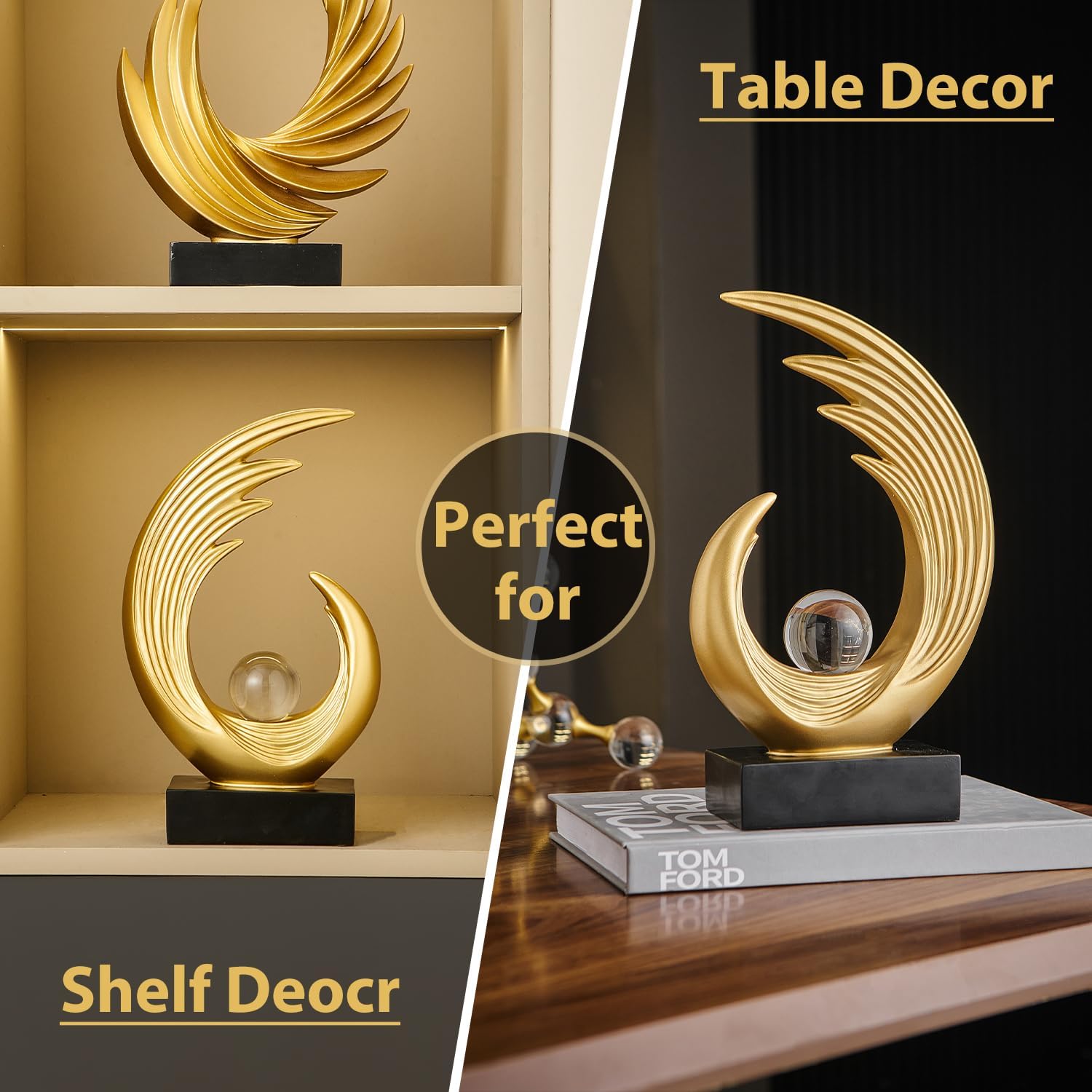 FJS Modern Abstract Sculpture for Coffee Table Living Room Decor image 3