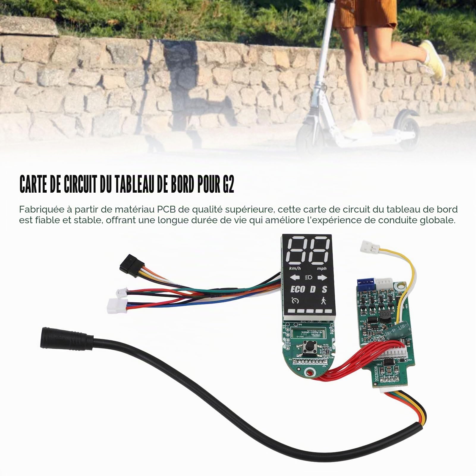 BuyWeek Tableau de Bord de Scooter Électrique pour Ninebot Max G2 Série, Remplacement de Carte de Circuit Imprimé Bluetooth de Trottinette Électrique avec Tourner Le Signal Mode Piéton