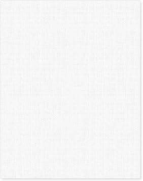 Linen Textured Cardstock White 100 Sheets 80 lb Cover, 8.5 x 11 Inches for Printers, Invitation, Arts and Craft, Scrapbook, DIY Projects
