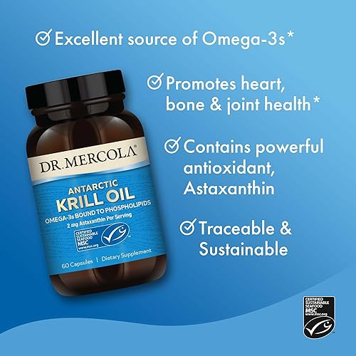 Vista 3 de Aceite de krill de Dr. Mercola, 0,035 oz por porción, 60 comprimidos, 1