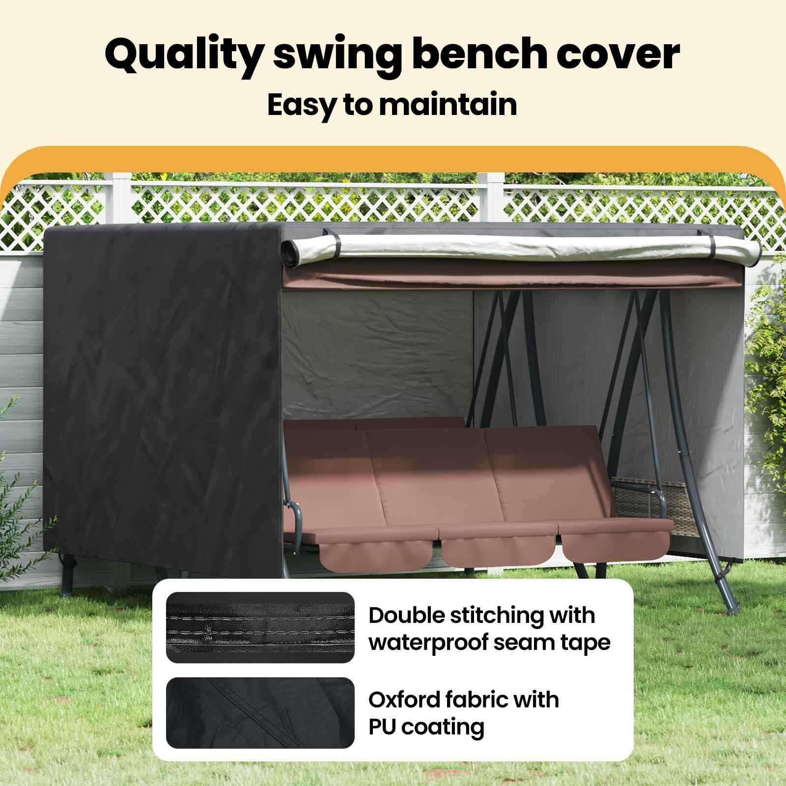 vidaXL Housse pour balancelle d'extérieur 250 x 250 x 160 cm