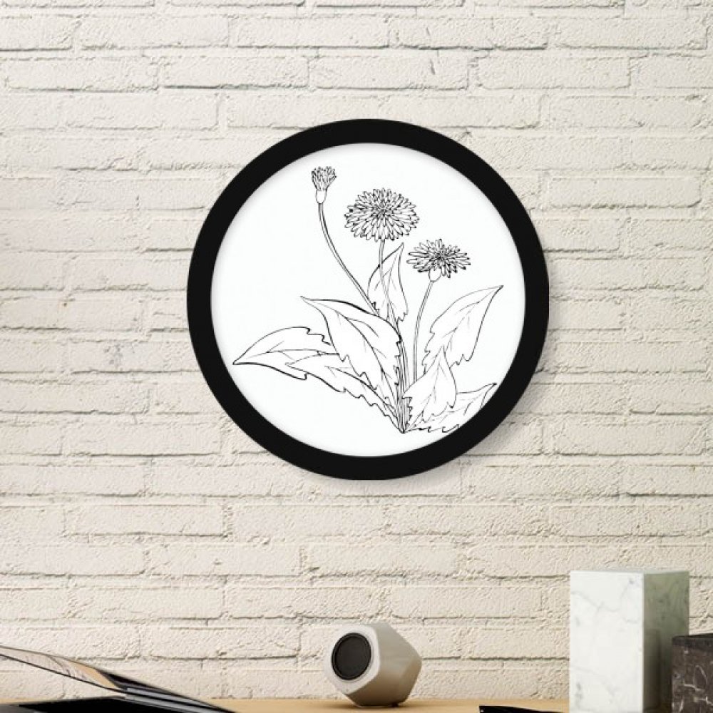 Cadre photo rond en bois noir avec peinture de pissenlit blanc DIYthinker M