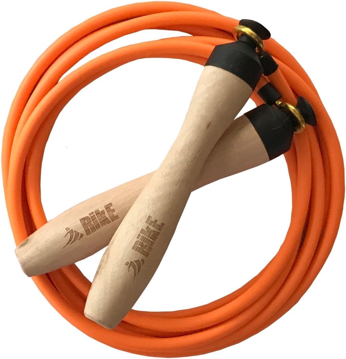 Rike Gear Jump Rope Adult – Exercise Jumprope for Women, Men - Jump Ropes - Non Slip Wooden Handles, Fast, Fluid Speed Jump Rope, Fully Adjustable Kids Jump Rope - USA Made - Free Velvet Pouch