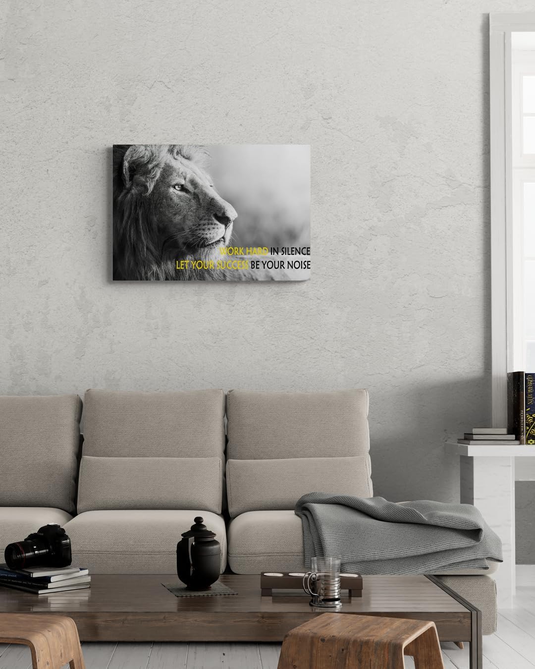 GoForArt Dream Big Motivational Canvas Wall Art, Inspirational Famous Quote Bedroom Living Room Decor, Positive Modern Landscape Mountain Office Dorm Room Poster Print (Lion02, 12''x18'') - Image 4