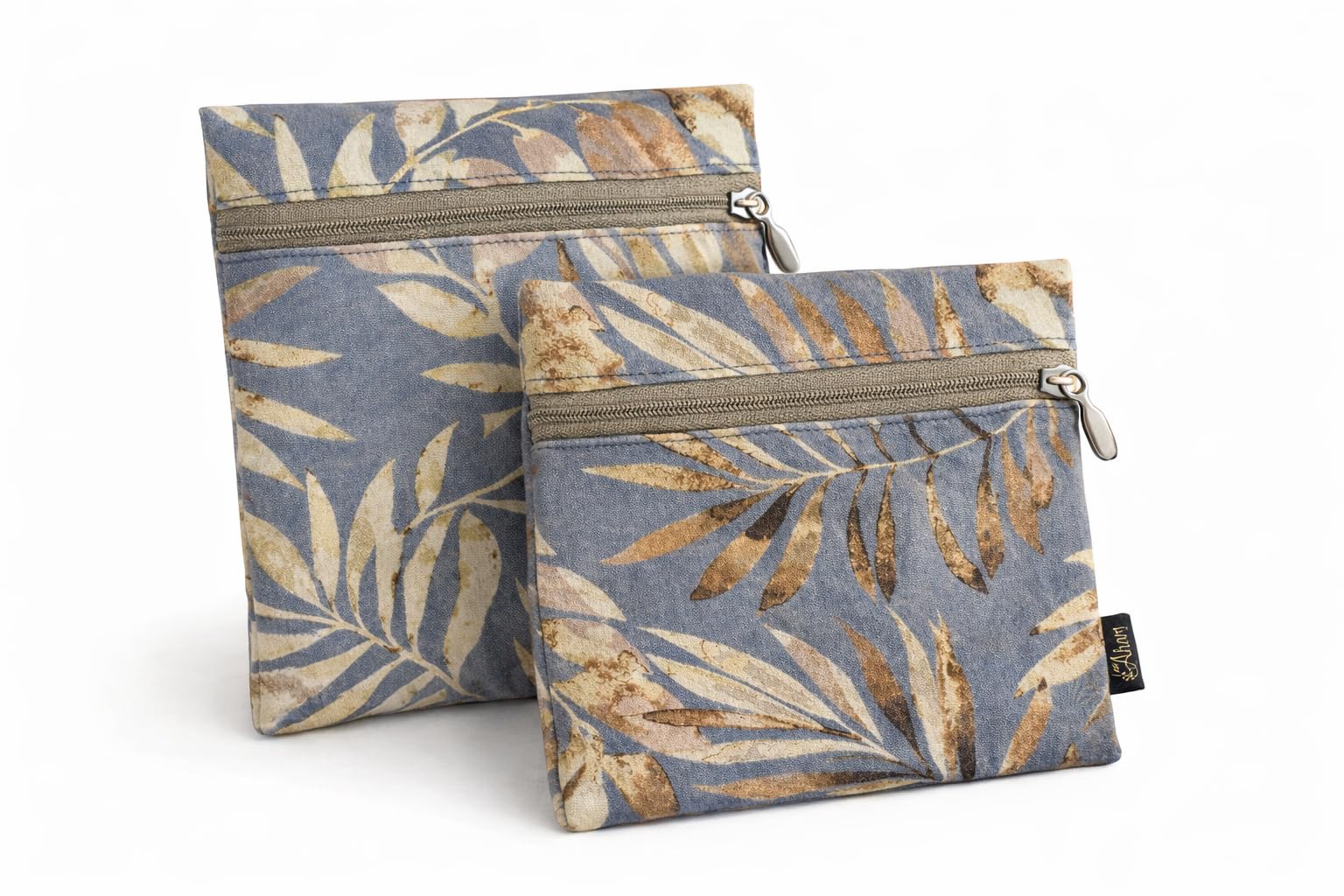 Multipurpose Small Zip Pouch Combo, Napkin Storage Pouch, Coin Purse, Travel Utility Organizer, Leaf Print,jewallery 0rganizer, Pack of 2-image-34