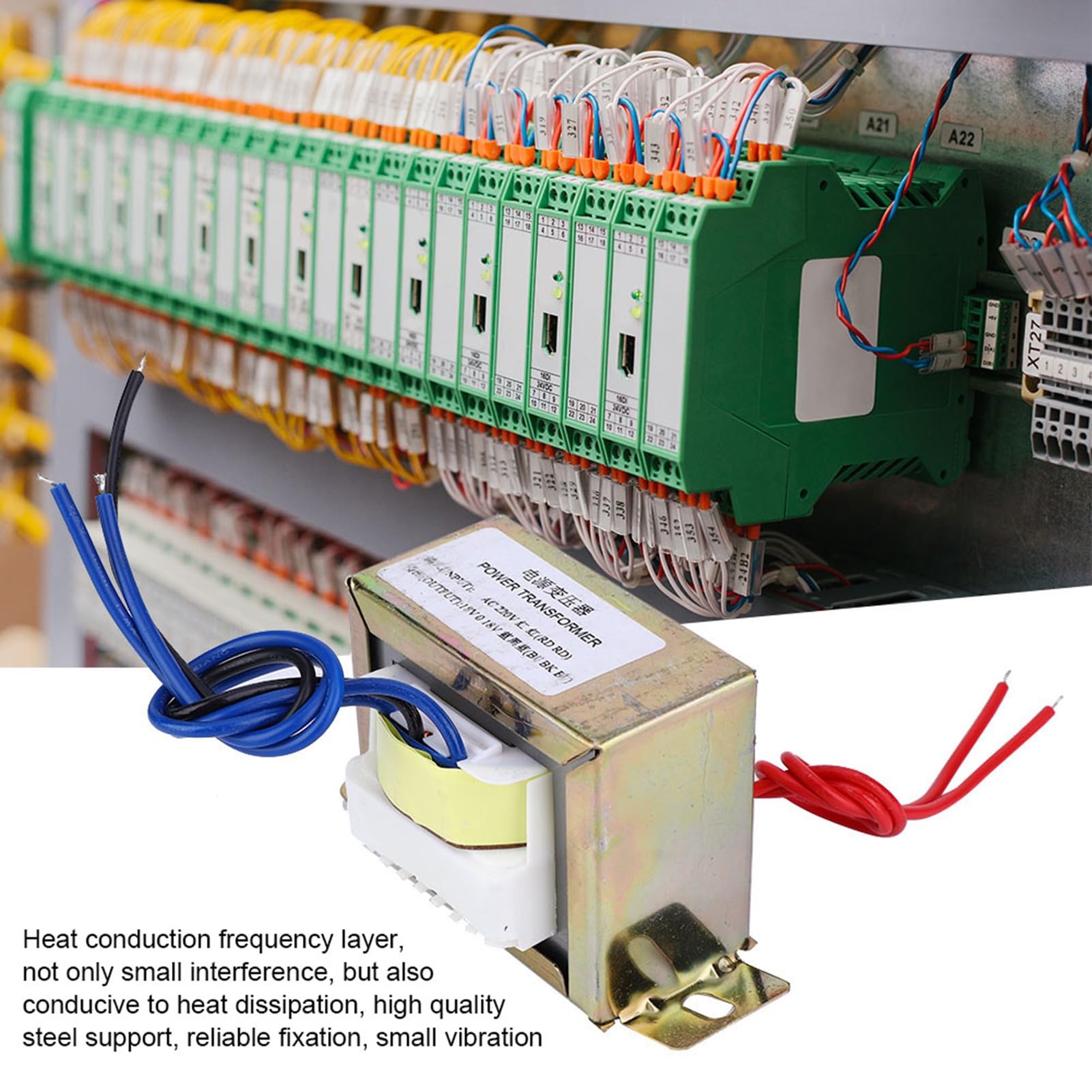 Transformateur 18 V, Transformateur de Puissance AC 220 V vers Double AC 18 V X 2 50 W pour Amplificateur 2.1 Canaux, Carte de tonalité, Préamplificateur avec Fils de Cuivre Pur,