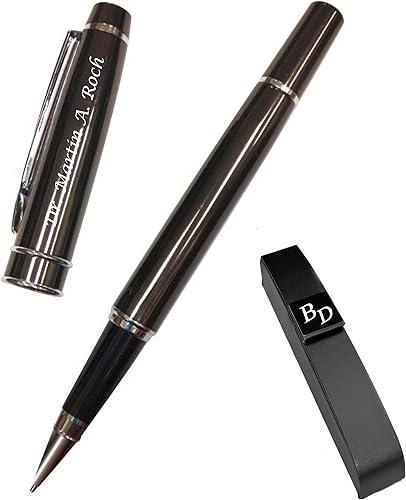 Bolígrafo grabado Bolígrafo roller personalizado de metal y plata grabado gratis, regalo de padrinos de boda, regalo de graduación regalo para