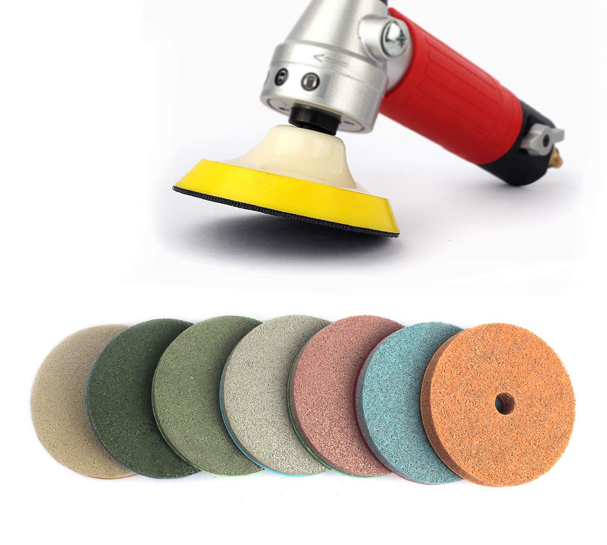 4 Inch Sponge Fiber Polishing Pads with Backer Pad for Marble Granite Stone Cleaning polishing