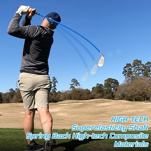 Miniatura 4 de prowithlin Ayuda para entrenamiento de swing de golf, 7 hierros, ayuda de entrenamiento de golf, palo de calentamiento para entrenamiento de fuerza,