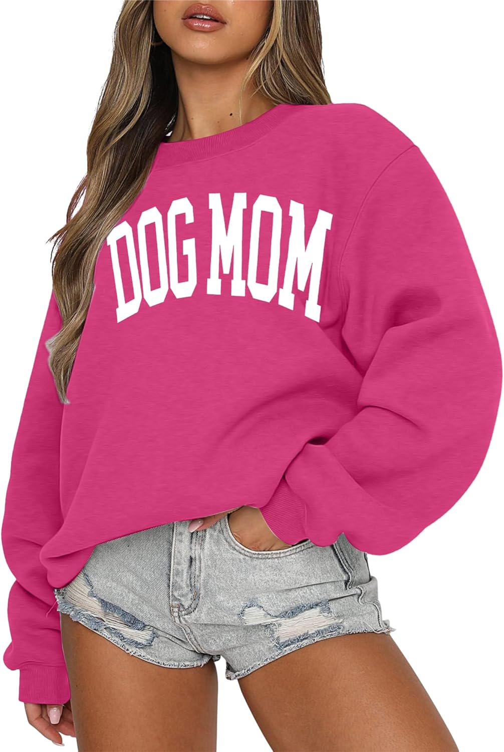 KNEYATTA Dog Mom Sweatshirt Women Dog Lover Sweatshirt Funny Graphic Fall Sweatshirts Mam Pullover Tops