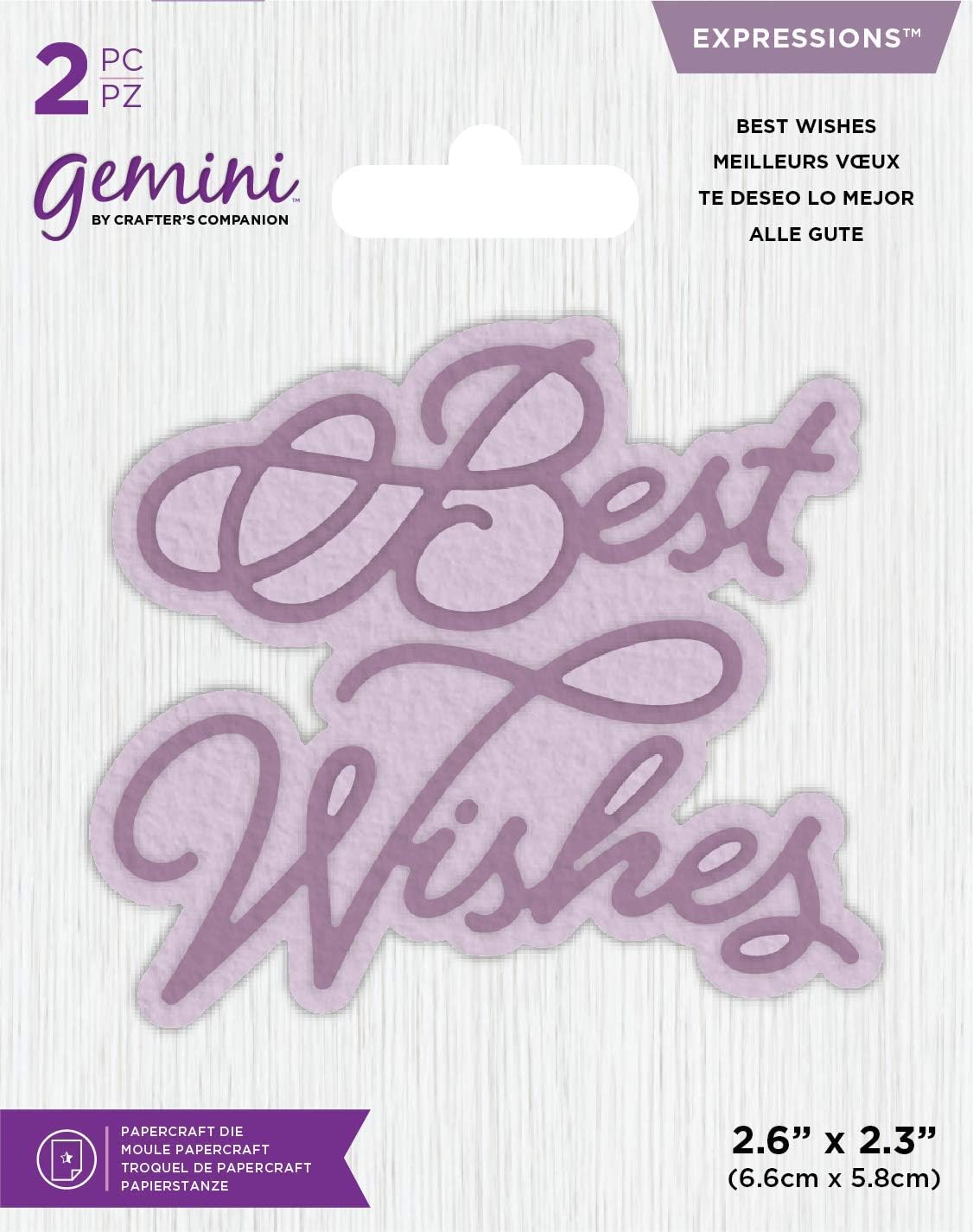 Crafters Companion Gemini Metal Die-Expressions-Best Wishes, us:one size