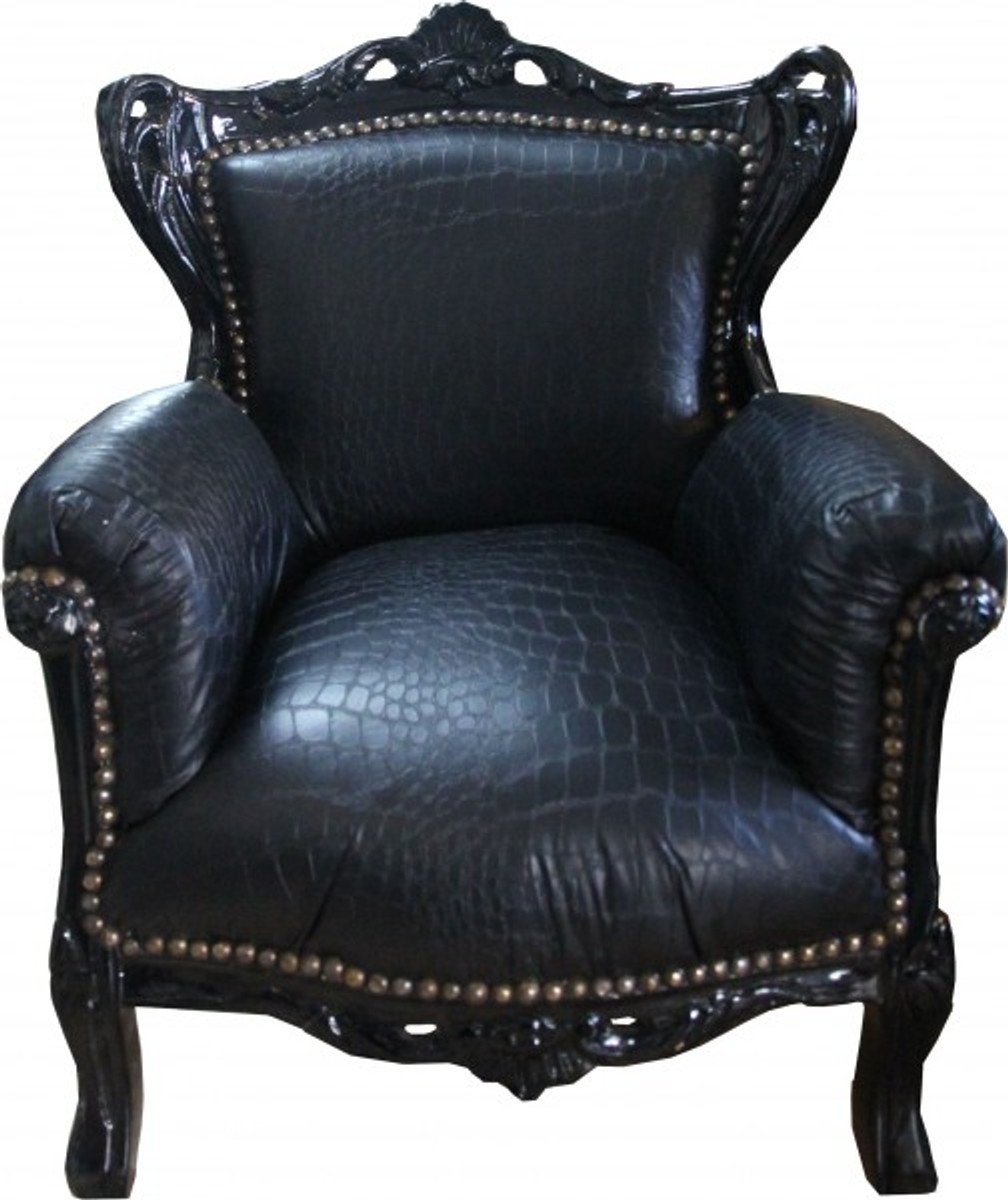 Casa Padrino Baroque Kids Armchair Silver/Silver - Tron Throne