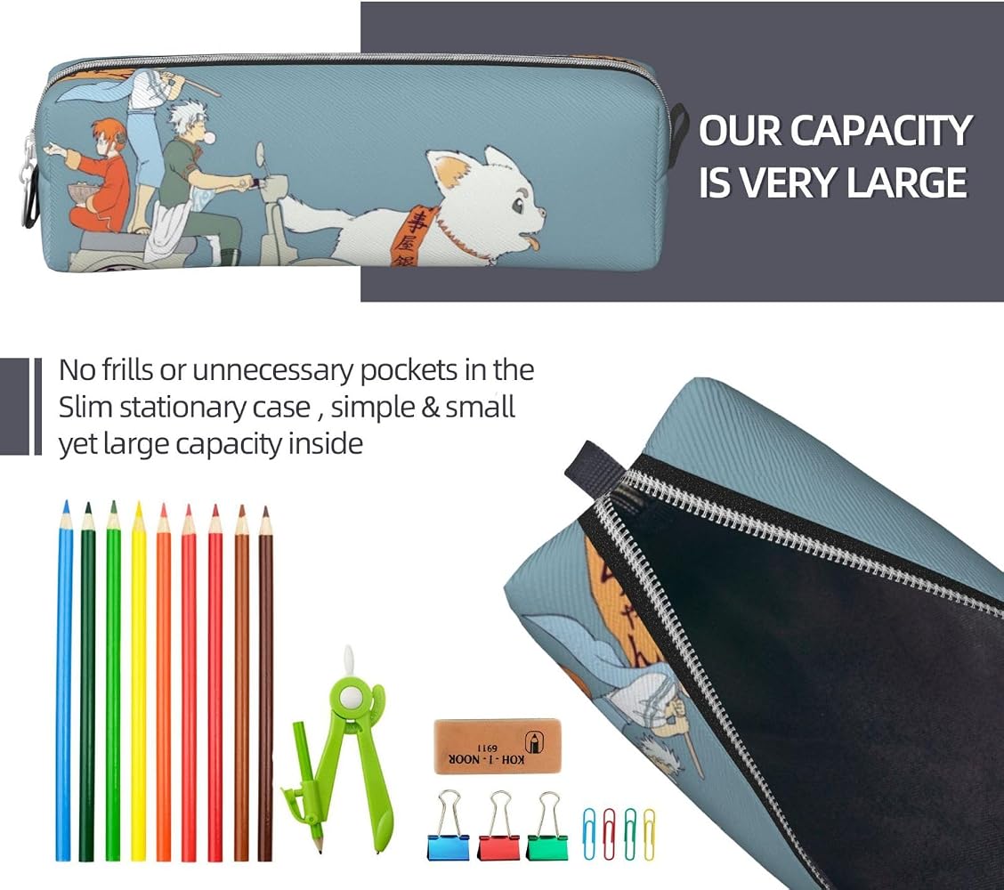 Amazon.co.jp: 銀魂 ペンケース 筆箱 シンプル スクエア ペン立て 多