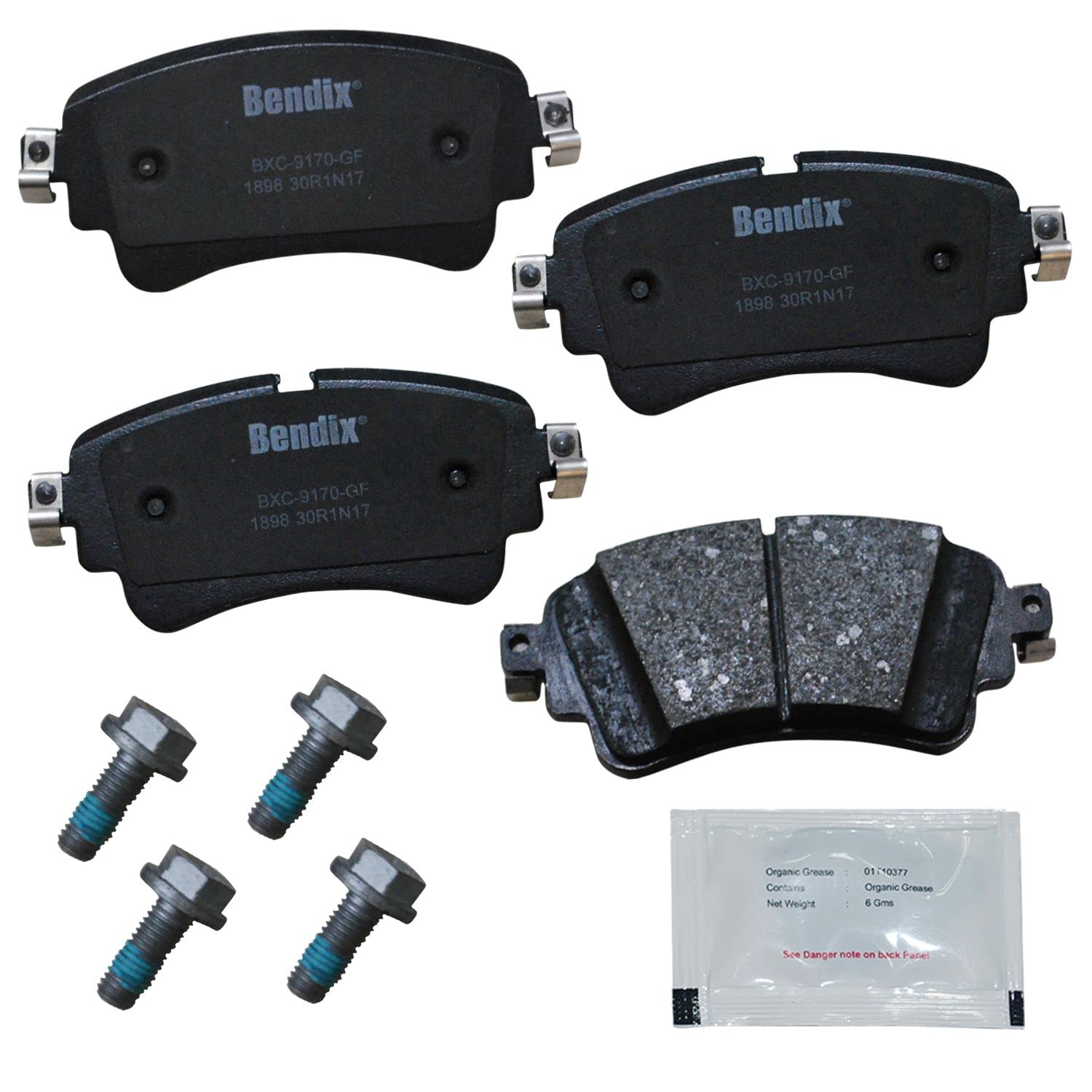 Bendix Priority1 CFC1898 Ceramic Rear Brake Pads for Select Models Audi A4, A4 allroad, Quattro, A5, A5 Sportback, A6 A7 Q5, Q5 PHEV, Q7, RS5, RS5 S4,