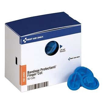 First Aid Only FAE-6050 SmartCompliance Finger Cots, First Aid Kit Refill Supplies for Business, Food Service, and Home, 50 Count