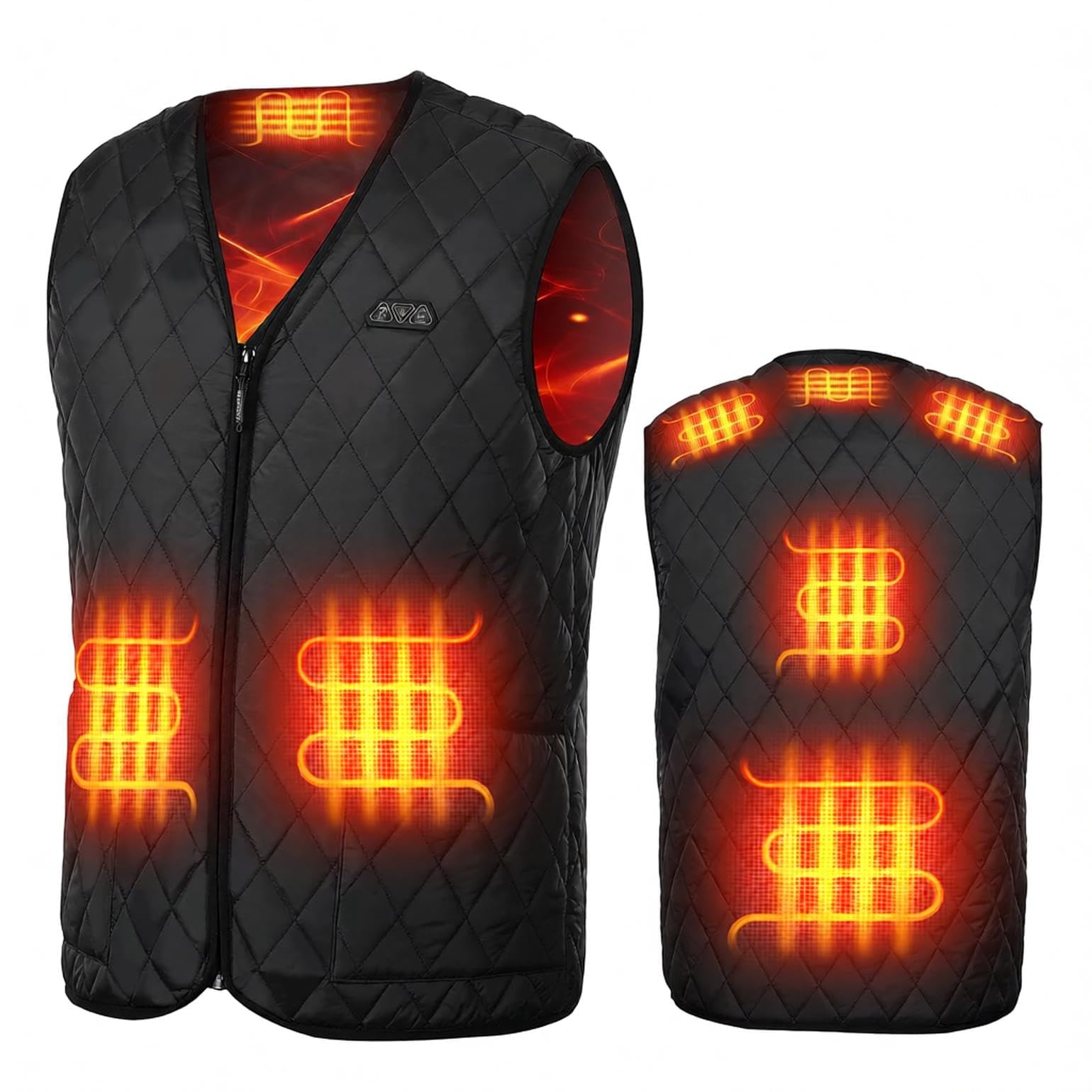 KEMIMOTO Gilet Riscaldato Uomo, Elettrico Gilet Riscaldato con 8 Elementi Riscaldanti, USB Giubbotti Riscaldati con 3 Temperature per Lavoro Sci Escursionismo Caccia Moto (Senza Batteria)