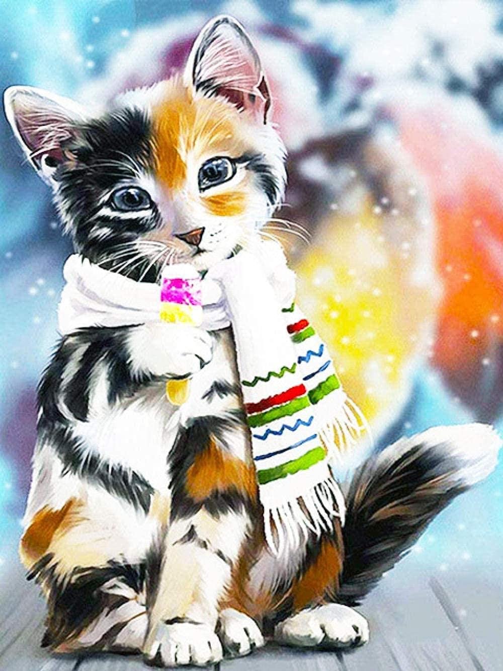 Kit Point De Croix Chat Sur Balançoire - Débutant, 40x50 Cm, Fourni Tout