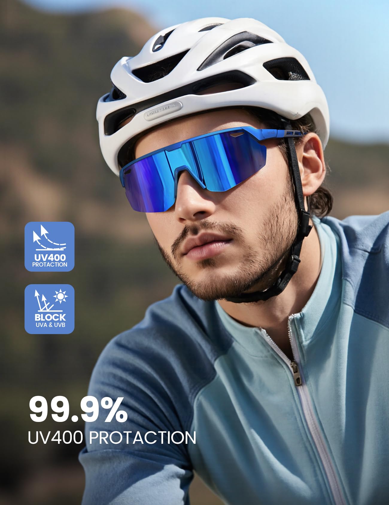 Lamicall 24g Polarized Sports Sunglasses for Men Women - UV400 Protection Sun Glasses Gifts for Running Cycling Baseball - 3