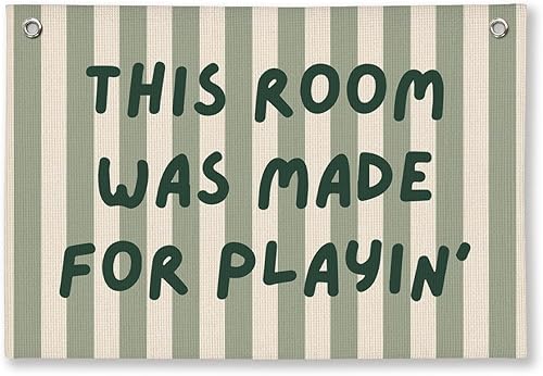 Miniatura 31 de Decoración de pared para sala de juegos, decoración de sala de juegos para niños, pancarta colgante de lino, decoración de pared de sala de juegos
