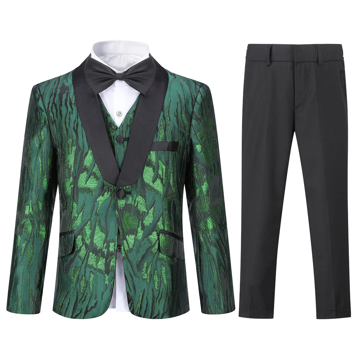 Sliktaa Jungen 3 Stück Anzüge EIN Knopf Anzüge Hochzeit Geburtstag Party Prom Performance Anzug Blazer Weste Hose Multicolour