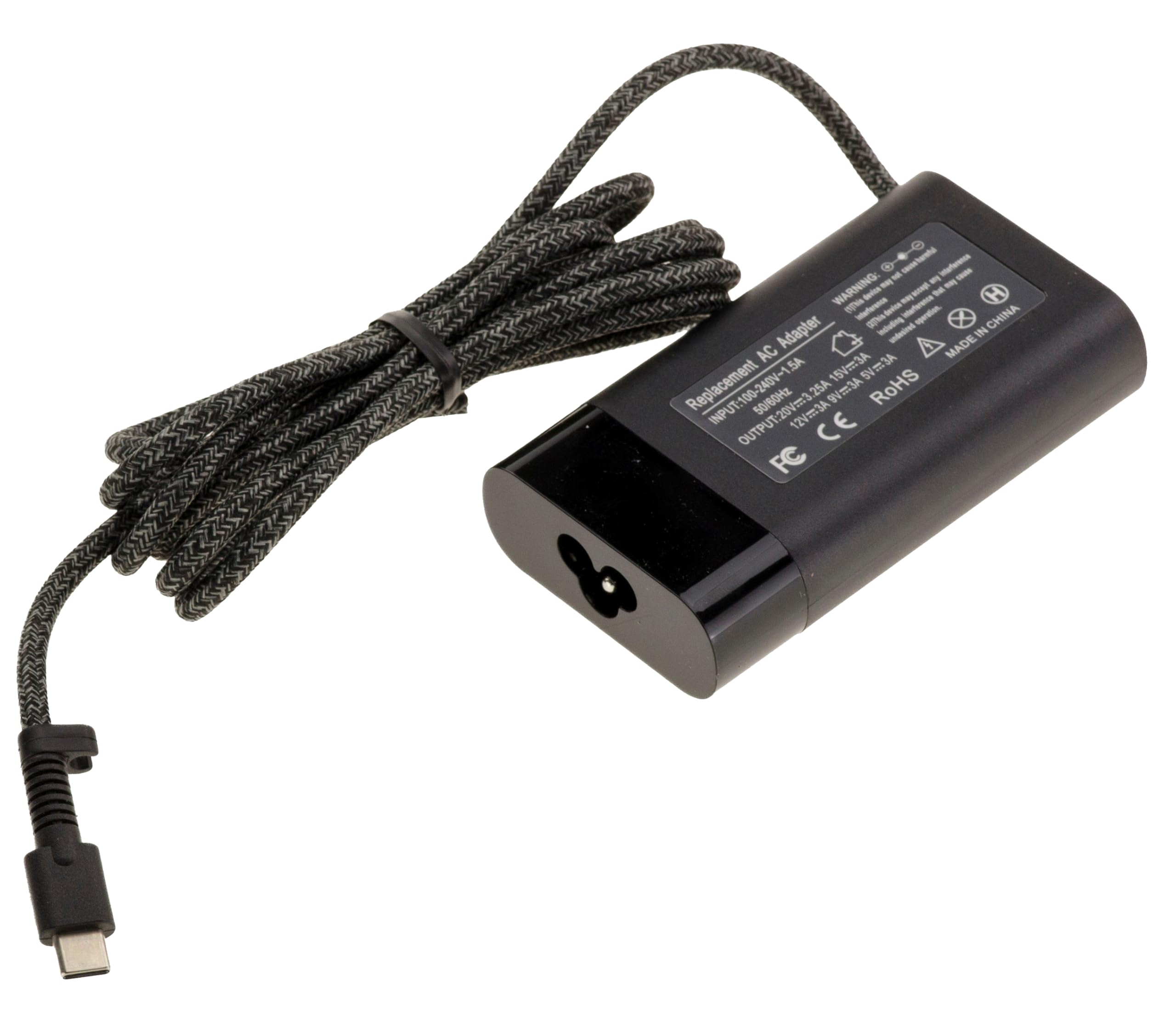 KALEA-INFORMATIQUE Zasilacz równoważny oryginalnemu, kompatybilny z laptopami HP – wtyczka USB C, moc 65 W i możliwe wyjścia: 20 V 3,25 A lub 15 V 3 A lub 12 V 3 A lub 9 V 3 A lub 5 V 3 A