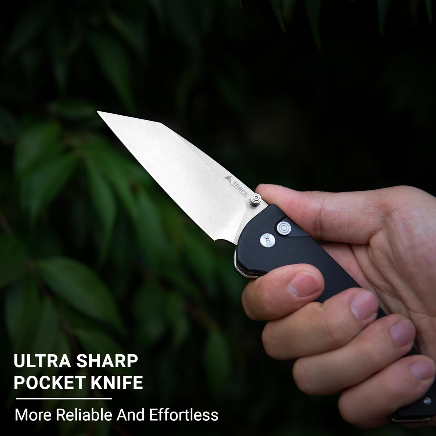 Pocket Folding Knife - 3.39" EDC Knife D2 Blade Stonewashed Finish - G10 Handle with Thumb Stud - Pocket Knife for Men Women - Camping Hiking Survival Preparation