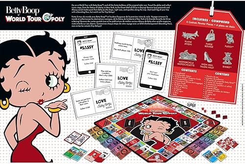 Miniatura 3 de MasterPieces Opoly Juegos de mesa - Betty Boop World Tour Opoly - Juegos de mesa con licencia oficial para adultos, niños y familia