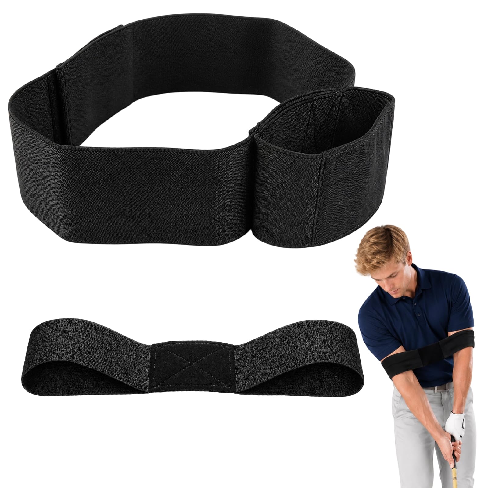 Golf Grip Training Aid, Golf Swing Trainer with Slider Technology, 2 Pcs Golf Trainers Set 83 cm Length, 35 cm Bonding Area for Consistent Swing Development, for Beginners and Intermediate Golfers