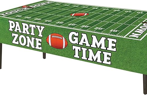 Miniatura 6 de AnapoliZ Mantel de fútbol de plástico | Paquete de 3 piezas (54 pulgadas de ancho x 72 pulgadas de largo) | Mantel rectangular para mesa de día de